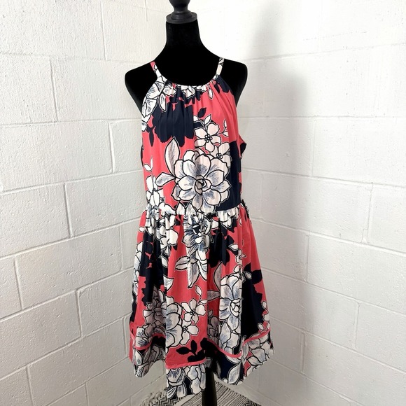 Vince Camuto Dresses & Skirts - Vince Camuto Halter Dress Pink Floral Garden Tropical Easter Wedding Guest SZ 14